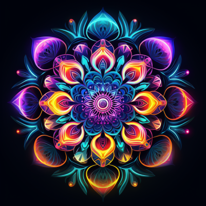 Neon Glowing Mandala