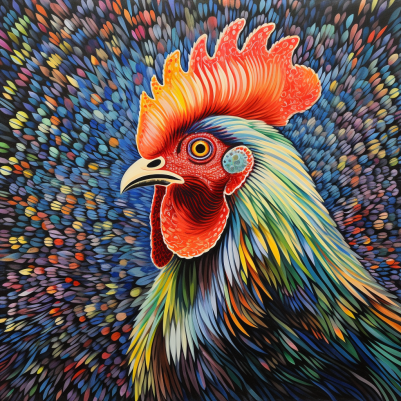 Colorful Rooster Art