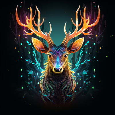 Glowing Neon Deer