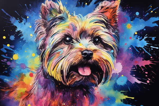 Adorable Yorkie Fun Colors  Paint by Numbers Kit