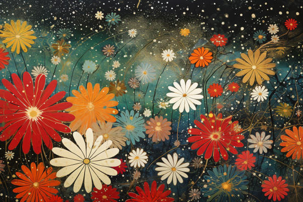 Night Sky Floral Fiesta Paint by Numbers Kit