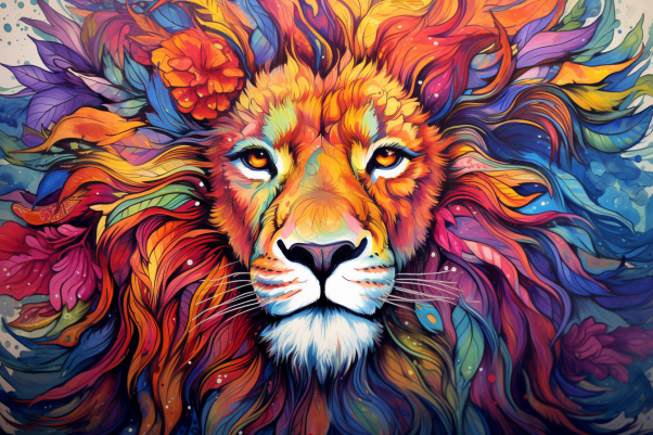 Amazingly Colorful Lion  Paint by Numbers Kit