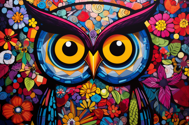 Bright Fun Colorful Owl