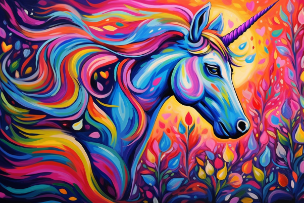 Amazingly Vibrant Unicorn  Paint by Numbers Kit