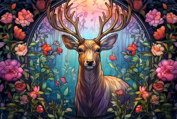 Dreamy Deer Among Wildflowers