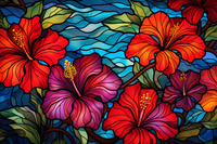 Thumbnail for Hibiscus On Stained Glass