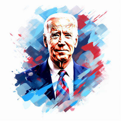 Joe Biden Abstract Red White And Blue  Paint by Numbers Kit