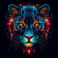 Thumbnail for Neon Glowing Abstract Tiger