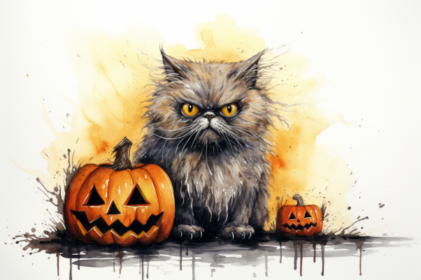 Scaredy Cats Orange A Purr-Fect Halloween Yardage, SKU# 53535-6