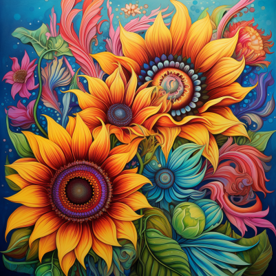 Vibrant Playful Sunflowers