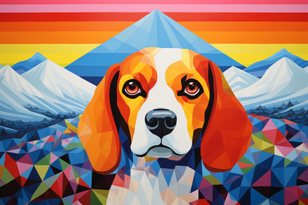 Colorful Bold Beagle  Paint by Numbers Kit