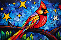 Thumbnail for Cardinal Starry Night On Stained Glass