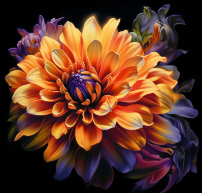 Glowing Dahlia In Bloom