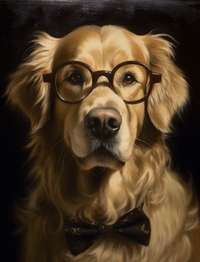 Thumbnail for Educated Retriever With Glasses And Bow Tie