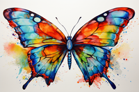 Thumbnail for Pretty Colorful Watercolor Butterfly   Paint by Numbers Kit