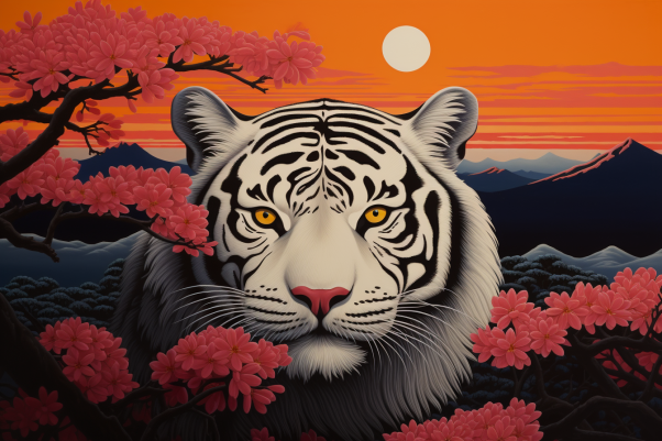 Gazing White Tiger  Paint by Numbers Kit