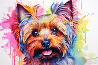 Thumbnail for Colorful Watercolor Yorkie Art