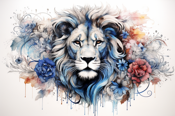 Serious Watercolor Lion  Paint by Numbers Kit