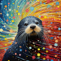 Thumbnail for Rainbow Colorful Sea Otter Paint by Numbers Kit