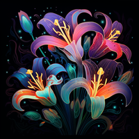 Thumbnail for Abstract Lilies Glowing In Dark