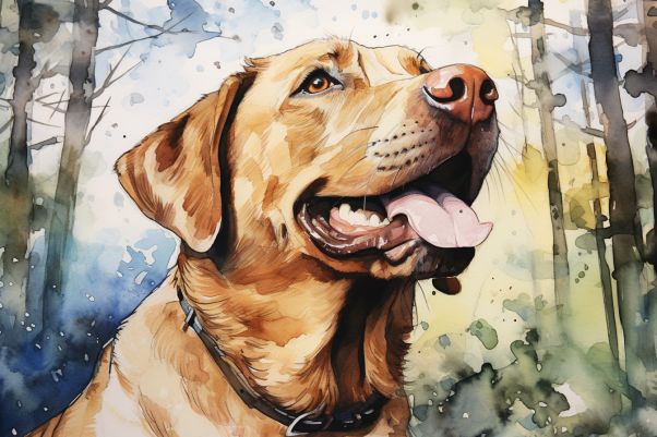 Watercolor Brown Labrador In Forest  Paint by Numbers Kit