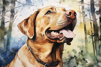 Thumbnail for Watercolor Brown Labrador In Forest  Paint by Numbers Kit