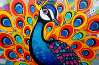 Thumbnail for Pretty Peacock In Bright Colors  Paint by Numbers Kit