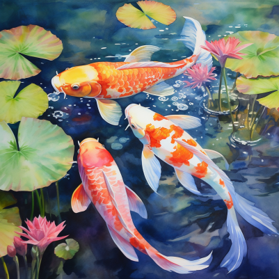 Vibrant Friendly Koi Fish