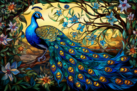 Thumbnail for Stained Glass Vibe Peacock  Paint by Numbers Kit