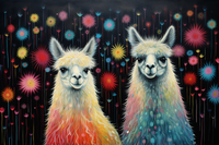 Thumbnail for Fluffy Coloful Mexican Llamas