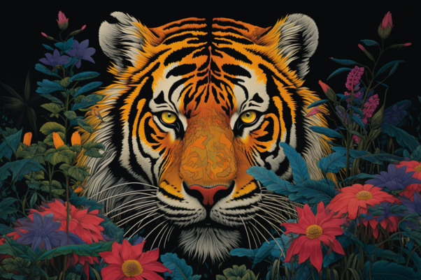 Gazing Tiger  Paint by Numbers Kit