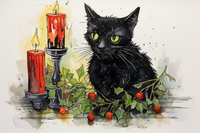 Thumbnail for Christmas Black Cat On Christmas Night