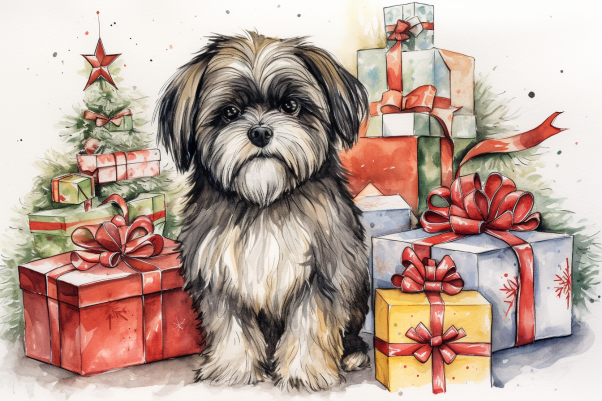 Christmas Shih Tzu And Gifts