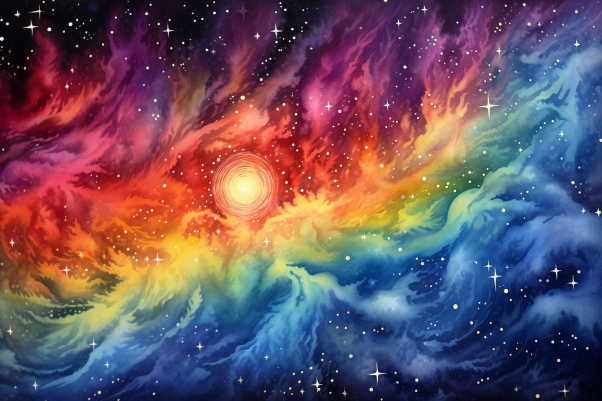 Celestial Stars And Rainbow Colors    Paint by Numbers Kit
