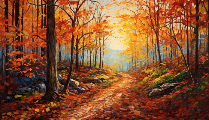 Forrest Autumn Trail  Paint by Numbers Kit