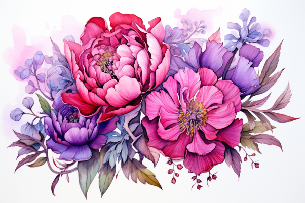 Peonies In Purple Hues