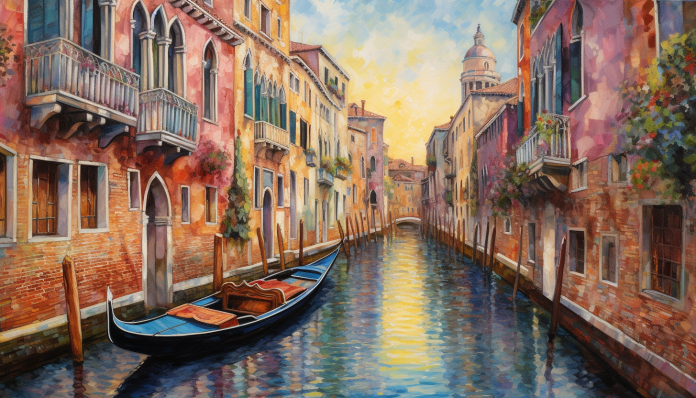 Calm Venice Canal  Paint by Numbers Kit