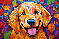 Thumbnail for Golden Retriever Vibrant Leaves