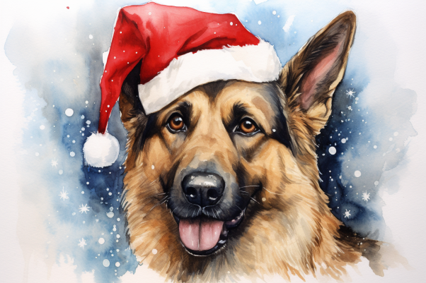 Bright Christmas German Shepard