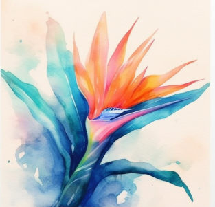 A Watercolor Of A Bird Of Paradise