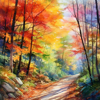 Thumbnail for Watercolor Autumn Trail  Paint by Numbers Kit