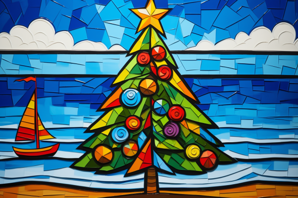 Christmas Tree And Sail Boat