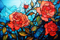 Thumbnail for Watercolor Stained Glass Roses