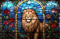 Thumbnail for Graceful Stained Glass Lion