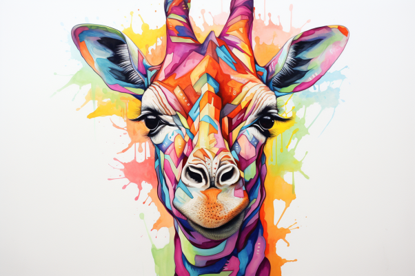 Pretty Giraffe Watercolor  Paint by Numbers Kit