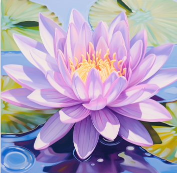 Floating Purple Water Lily
