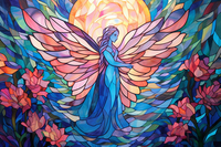 Thumbnail for Dreamy Angel On Stained Glass Among Light