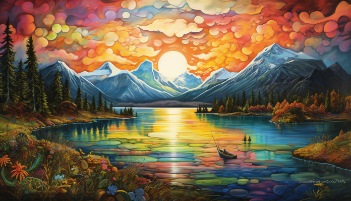 Magical Mountain Lake  Paint by Numbers Kit
