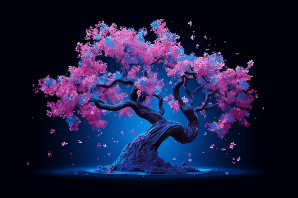 Glowing Cherry Blossom Tree  Paint by Numbers Kit