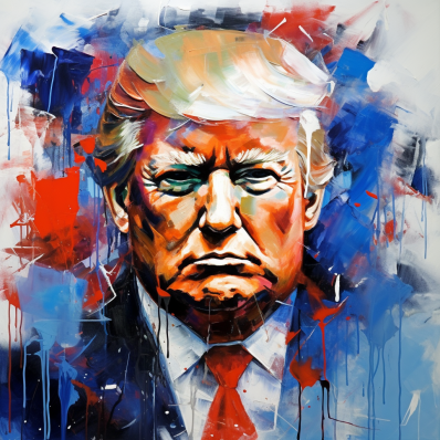 Donald Trump Abstract Blue Red White  Paint by Numbers Kit
